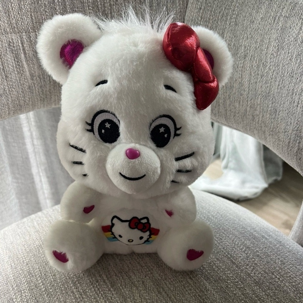 Sanrio Hello Kitty & Friends Care Bears Hello Kitty Loves Cheer Bear 10-in NWOT